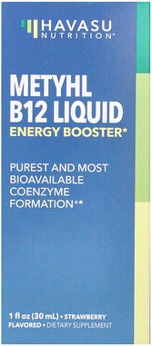 Havasu Nutrition, Methyl B12 Liquid, Methyl-B12-Flüssigkeit, Erdbeere, 30 ml (1 fl. oz.)
