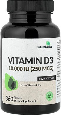 Futurebiotics, Vitamin D3, 250 mcg (10.000 IU), 360 Tabletten