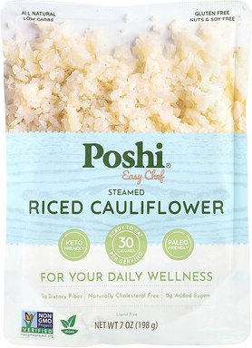 Poshi, Easy Chef, Steamed Rice Cauliflower, gedämpfter Reis-Blumenkohl, 198 g (7 oz.)
