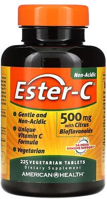American Health, Ester-C with Citrus Bioflavonoids, Ester-C mit Zitrus-Bioflavonoiden, 225 vegetarische Tabletten