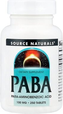 Source Naturals, PABA, 100 mg, 250 Tabletten