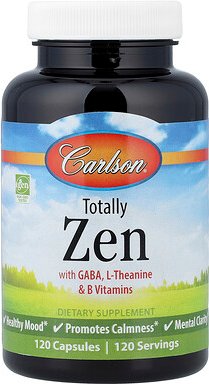 Carlson, Totally Zen with GABA, L-Theanin und B-Vitamine, 120 Kapseln