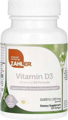 Thumbnail - Zahler, Vitamin D3, Advanced D3 Formula, 250 mcg (10.000 IU), 120 Weichkapseln