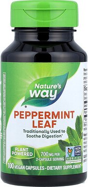 Nature's Way, Peppermint Leaf, Pfefferminzblatt, 100 vegane Kapseln (350 mg pro Kapsel)