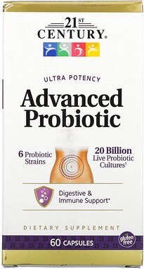 21st Century, Advanced Probiotic, Ultra Potency, hochwirksame Probiotika, 60 Kapseln