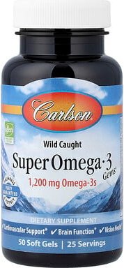 Carlson, Super Omega-3 Gems® aus Wildfang, 50 Weichkapseln