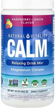 Thumbnail - Natural Vitality, CALM®, Relaxing Drink Mix, entspannende Trinkmischung, Himbeer-Zitrone, 453 g (16 oz.)