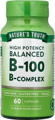 Nature's Truth, Balanced B-100, hochwirksames B-100, 60 Kapseln