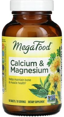 MegaFood, Calcium und Magnesium, 90 Tabletten