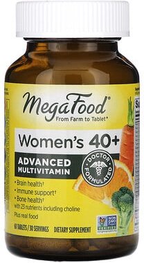MegaFood, Women's 40+, Advanced Multivitamin, hochentwickeltes Multivitaminpräparat für Frauen ab 40, 60 Tabletten