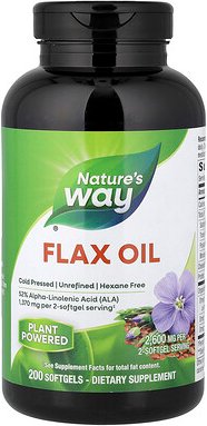 Nature's Way, Flax Oil, Leinöl, 200 Weichkapseln