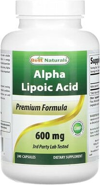 Best Naturals, Alpha-Liponsäure, 600 mg, 240 Kapseln