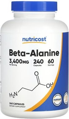 Nutricost, Beta-Alanin, 240 Kapseln (850 mg pro Kapsel)