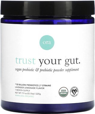 Ora, Trust Your Gut, veganes probiotisches und präbiotisches Pulver, Lavendellimonade, 20 Milliarden, 225 g (7,9 oz.)