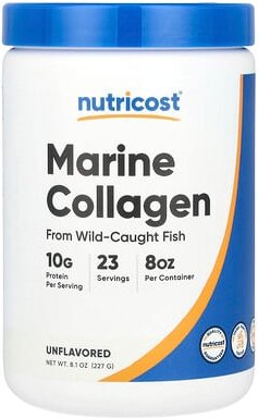 Nutricost, Marine Collagen From Wild-Caught Fish, Meereskollagen aus wild gefangenem Fisch, geschmacksneutral, 227 g (8,...