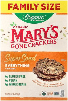 Mary's Gone Crackers, Organic Super Seed Crackers, Everything, Bio-Supersamen-Cracker, Everything, 198 g (7 oz.)