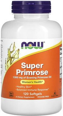 NOW Foods, Super Primrose Oil, Nachtkerzenöl, 1.300 mg, 120 Weichkapseln