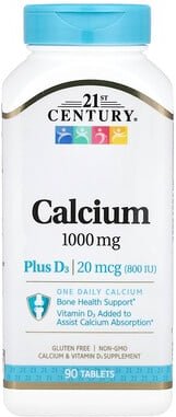 Thumbnail - 21st Century, Calcium Plus D3, 90 Tabletten