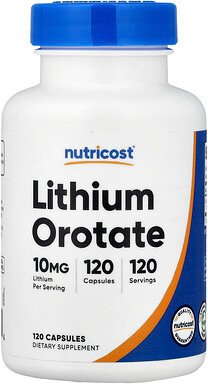 Nutricost, Lithium Orotate, Lithiumorotat, 10 mg, 120 Kapseln