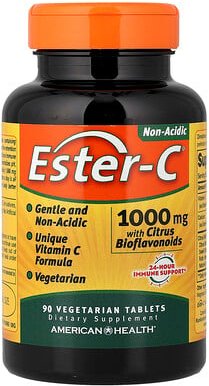 American Health, Ester-C® with Citrus Bioflavonoids, Ester-C® mit Zitrus-Bioflavonoiden, 1.000 mg, 90 pflanzliche Tablet...