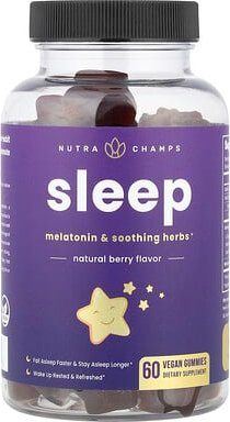 NutraChamps, Sleep, Natural Berry, 60 vegane Fruchtgummis