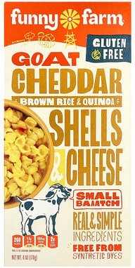 Funny Farm, Goat Cheddar Brown Rice & Quinoa Muscheln und Käse, 170 g (6 oz.)