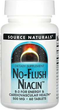 Source Naturals, No Flush Niacin, Niacin ohne Flush-Effekt, 500 mg, 60 Tabletten