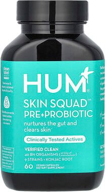 HUM Nutrition, Skin Kader Präbiotika + Probiotika, 60 vegane Kapseln