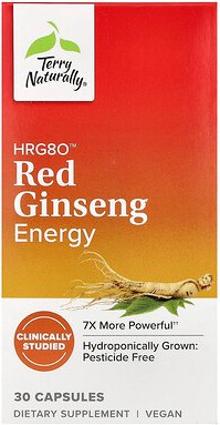 Terry Naturally, HRG80™ Red Ginseng Energy, roter Ginseng, 30 Kapseln (200 mg pro Kapsel)