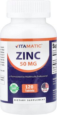 Vitamatic, Zinc, Zink, 50 mg, 120 Tabletten
