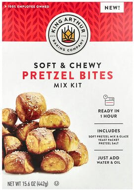 King Arthur Baking Company, Soft & Chewy Pretzel Bites Mix Kit, Brezel-Snack, 442 g (15,6 oz.)