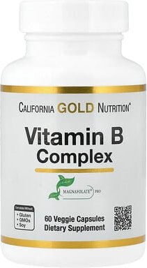 California Gold Nutrition, Vitamin B Complex with Folate, Biotin, Pantothenic Acid, and Vitamin B6, Vitamin-B-Komplex mi...