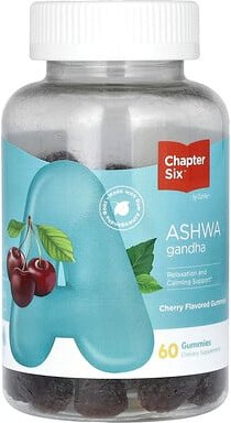 Chapter Six, Ashwagandha Gummies, Ashwagandha-Fruchtgummis, Kirsche, 60 Fruchtgummis (150 mg pro Fruchtgummi)