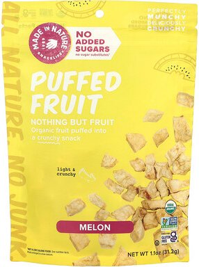 Made in Nature, Puffed Fruit, Melone, gepuffte Früchte, Melone, 31,2 g (1,1 oz.)