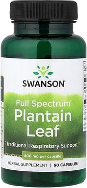 Thumbnail - Swanson, Full Spectrum® Plantain Leaf, Kochbananenblatt, 400 mg, 60 Kapseln