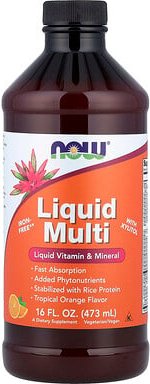Thumbnail - NOW Foods, Liquid Multi with Xylitol, flüssiges Multivitamin mit Xylit, ohne Eisen, tropische Orange, 473 ml (16 fl. oz....