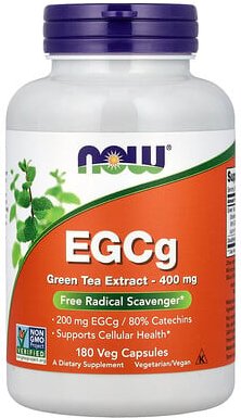 NOW Foods, EGCg, Green Tea Extract, Grüntee-Extrakt, 400 mg, 180 pflanzliche Kapseln