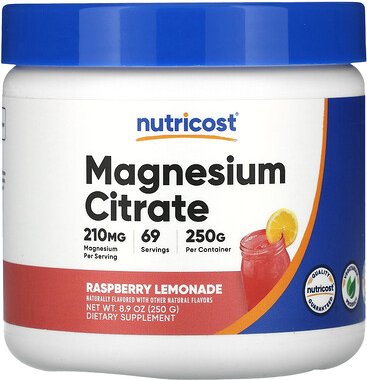 Nutricost, Magnesiumcitrat, Himbeerlimonade, 250 g (8,9 oz.)