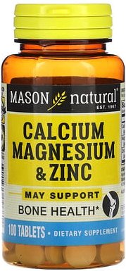 Mason Natural, Calcium, Magnesium und Zink, 100 Tabletten