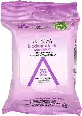 Almay, LongWear Make-up Remover Cleansing Towelettes™, langanhaltender Make-up-Entferner, Cleansing Towelettes™, 25 Tüch...