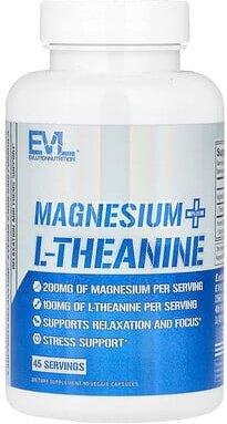 EVLution Nutrition, Magnesium Plus L-Theanine, Magnesium plus L-Theanin, 90 pflanzliche Kapseln