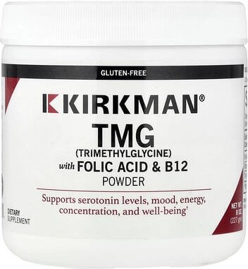 Kirkman Labs, TMG with Fol Acid & B12 Powder, TMG mit Folsäure und B12-Pulver, 227 g (8 oz.)