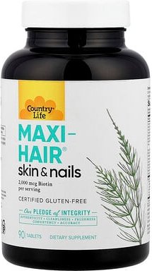Country Life, Maxi-Hair®, Skin & Nails, für Haut und Nägel, 90 Tabletten