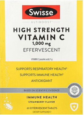 Thumbnail - Swisse, Ultiboost™, High Strength Vitamin C, hochwirksames Vitamin C, Erdbeere, 1.000 mg, 3 Röhrchen, je 20 Brausetablet...
