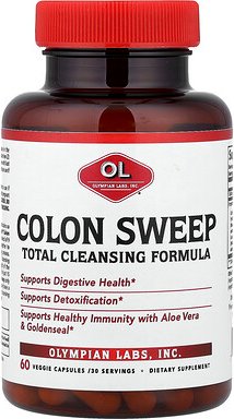 Olympian Labs, Colon Sweep, Total Cleansing Formula, Reinigungsformel, 60 pflanzliche Kapseln