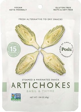 Poshi, Artichokes, Basil & Thyme, Artischocken, Basilikum und Thymian, 45 g (1,58 oz.)