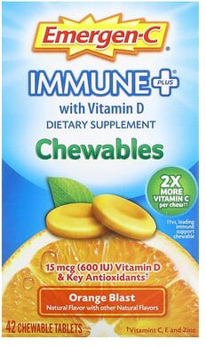 Thumbnail - Emergen-C, Immune Plus mit Vitamin D, Orange Blast, 42 Kautabletten