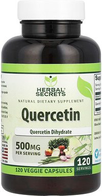 Herbal Secrets, Quercetin, 500 mg, 120 pflanzliche Kapseln