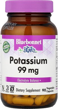 Bluebonnet Nutrition, Kalium, 99 mg, 90 pflanzliche Kapseln