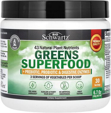 BioSchwartz, Greens Superfood, 190 g (6,7 oz.)